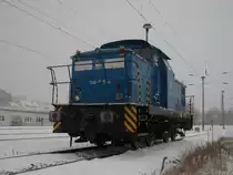 PRESS 346 025-8 am 02.Dezember 2010 bei Schneefall in Bergen/R�gen.