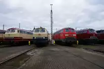 218 105-5, 217 014-0, 225 021-5  und 218 387-9 am 19.09.2010 in Osnabr�ck beim Fest 175 Jahre Deutsche Eisenbahn und 125 Jahre Bahnbetriebswerk Osnabr�ck