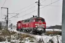 vom R�umdienst zur�ck kommt 218 139 aus Richtung Grimmen nach Stralsund am 02.12.2010