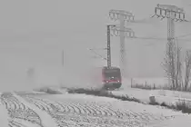 Nordische Kombination - Frau Holle schickt den Schnee und vergi�t dabei die T�r zu zumachen und ein 628'er k�mpft sich von Stralsund nach Neustrelitz am 02.12.2010