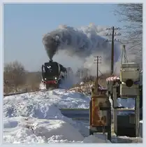 Sonderzug Chemnitz-G�rlitz beim Posten 45 in Klitten. Aufnahme 04.12.2010