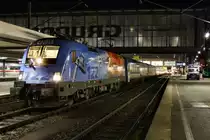 Den NZ Kalman Imre ab M�nchen Hbf Richtung Budapest kelti pu zog die 1116 250-0  Feuerwehr . Sichtung am 19.11.10