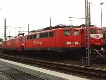 140 739-4, 140 034-0 un eine 152 auf Oldenburg Hauptbahnhof am 7-4-2001. Bild und scan: Date Jan de Vries.