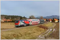 Die von Heros Rail Rent GmbH angemietet 218 117 bespannte am 14.12.2010 den R 4369 von Graz �ber Werndorf nach Wies-Eibiswald. Die Aufnahme entstand kurz vor P�lfing-Brunn.