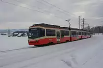 Am 18.12.10 f�hrt eine Komposition der Forchbahn, bestehend aus dem Be 4/6 68, dem Be 4/6 69 und dem Be 4/6 70, von Emmat Richtung Langwies.