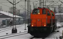 BBL Logistik 02 (92 80 1214 009-3 D-BBL) + 10 (92 80 1214 023-4 D-BBL) als Tfzf Richtung Offenbach, in Frankfurt (M) S�d; 22.12.2010