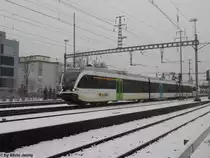 RABe 526 771-1 ''Kanton Luzern'' verl�sst bei Schneetreiben am 24.12.2010 Oberwinterthur als S29 nach Stein am Rhein.