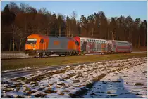 RTS 2016 907 f�hrt mit GKB Doppelstockwagen als R 4375 von Graz nach Wies-Eibiswald. 
Gro� St.Florian 27.12.2010