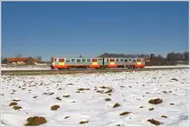 Nahe Gro� St.Florian konnte ich den GKB Triebwagen 5070 006 auf der Fahrt von Graz Hbf. nach Wies-Eibiswald ablichten.  
27.12.2010