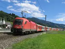 1116 179-1 mit REX 1509 W�rgl Hauptbahnhof-Salzburg Hauptbahnhof bei Brixen im Thale am 15-8-2010.