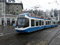 VBZ - Tram Be 5.6 3025 unterwegs auf der Linie 3 in Z�rich am 29.12.2010