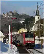 Die RB 3210 verl�sst am 02.01.2011 die Haltestelle Michelau, um ihre Reise nach Wiltz fortzusetzen. (Hans) 