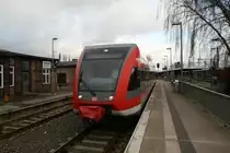 Befor das Unternehmen M�rkische Regiobahn (OLA)  auf der Strecke Brandenburg HBF-Rathenow startete fuhr DB Regio mit ihren GTW auf dieser Strecke , so wie hier am 12.03.2007 im HBF von Brandenburg.