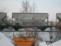 Am 7.1.2011 stand dieser Tschechische Getreidewagen in Bad Langensalza Ost.Er war mit Graffiti bespr�ht.