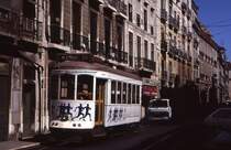 Lissabon Tw 727 in der Rua da Boavista, 13.09.1991.