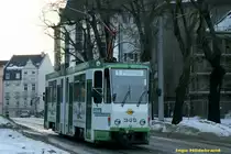 Bild am 8.01.2011 am Rathaus Stadteinw�rts aufgenommen. Tw 243 f�hrt als Linie 1 nach Plamag.