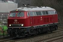 Die 218 387-9 fuhr am 09.01.2011 Solo durch Wuppertal Zoologischer Garten