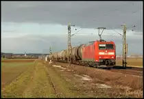 Die Oma's der 185er :) 185 003 mit einem Kesselzug am sonnigen 15.01.11 gen Plattling. (Mangolding) 