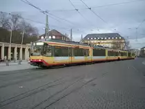 Zwei AVG Stadtbahn Triebwagen in Karlsruhe Hbf am 15.01.11