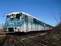 Am 16.01.11 waren 5 Ferkeltaxen auf einer Vogtland Rundfahrt unterwegs. Es fuhren 772 155-8, 772 367-9, 772 312-5, 972 771-0 und 171 056-5, hier stehen sie in Falkenstein/V. und warten auf die R�ckfahrt.
