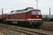 232 004-2 der Leipziger Eisenbahnverkehrsgesellschaft am 16.1.2011 in Szczecin Gumieńce / Stettin Scheune. 