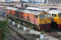 GEA 4552 (GE, Bj.1995) f�hrt am 28.Oktober 2010 im Bf. Hat Yai Junction an den Zug.