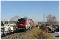 Die von Heros Rail Rent angemietet 218 117, von den TFZF's liebevoll B�ffel genannt, am 18.1.2011 mit dem als S6 verkehrenden R 4369 von Graz via Werndorf nach Wies-Eibiswald, aufgenommen bei der Einfahrt in Deutschlandsberg