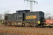 203 124-3 alias Locon 218 bei einer �bergabefahrt von S-Bahnwagen
Saarmund 17.1.2011