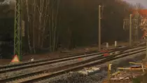 Hier zu sehen ist die neue Weichenstra�e vom Hauptgleis hin zum Gleis 3 des Bahnhofes Bestensee. (28.01.)