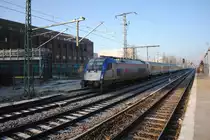 ohne die Br�cke der S9 Kurve hat man jetzt in Berlin Ostkreuz freie Sicht, wie hier auf den Warschau Express am 28.01.2011