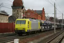 145-CL 031 Alpha Trains mit Mosolf Autozug am 15.01.2011 in Rathenow