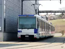 tl M�tro Ouest M1 - Triebwagen Bem 4/6 558 201 im Betriebsareal in Renens EPLF am 22.01.2011 .. Stadtpunkt des Fotografen auserhalb des Betriebsareals