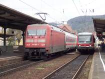 Br 101 065 als schiebende Lok in Weinheim(Bergstr) normalerweise f�hrt die Lok vorraus.