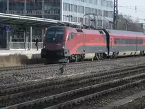 Railjet am 10. Februar am S-Bhf Heimeranplatz/M�nchen kurz vor dem M�nchener hauptbahnhof.