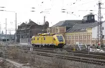 Der ORT 711 115-6 durchf�hrt am 05.02.2011 das n�rdliche Gleisfeld des Chemnitzer Hbf..