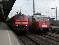 Am 17.02.2011 konnte ich im Karlsruher Hbf die 218 478-6 und die 101 070-1 nebeneinander fotografieren.