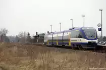 VT 0004 von der Ostseelandverkehr GmbH als MR51 (MR 68931) nach Brandenburg Hbf an der Haltestelle Fohrde. 17.02.2011