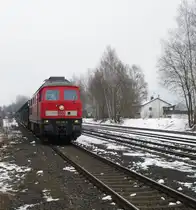 233 295-5 fuhr am 17.02.11 durch Neusorg, auf ihrer fahrt von Marktredwitz Richtung N�rnberg.