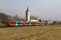 VT 5062 001 + 002 der STLB f�hrt als SPROB 97610 von Gleisdorf nach Wald am Schoberpass. 
Kammern 16.2.2011