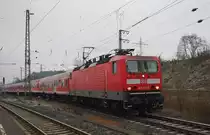 Zahlenspielerei: 143 134-5 bei der Abfahrt in Eichenberg mit dem RE nach Kassel. Aufgenommen am 17.02.2011.
