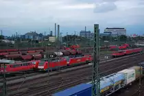 Abendstimmung im Rangierbahnhof Neuss. 27.8.2010
