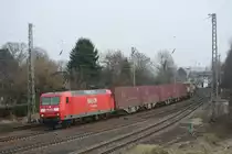 145 025-3 mit ECS Containers-Zug aus Italien nach Antwerpen in Eschweiler am 19.02.2011