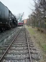 Die Gleisanlagen in Technik Museum Speyer am 19.02.11