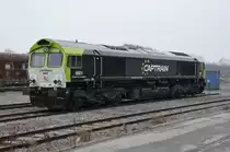 Die schwarze 6601 von Captrain (92 88 0266 001-1 B-SFB) stand ebenfalls am Wochenende in Montzen geparkt. Aufgenommen am 20/02/2011.