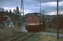 BR 202-336-4 verl�sst mit ihrem Personenzug den Bahnhof von Grevesm�hlen seinem Ziel Kl�tz entgegen 1992