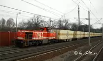 WLE 51 befand sich noch in der Kurve des HGV kurz vor dem Bhf. Rathenow am 12.3.2009