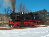 Elna nr. 158 im Endbahnhof Treignes - 11-01-2009 - Temperatur : -11�C