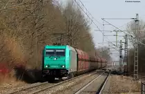 185 612-9 mit dem CFP 49378 (Singen (Htw)-Amsterdam Westhaven) in Donaueschingen 8.3.11 Das Bild entstand vom Bahnsteigende und ist zugeschnitten!