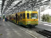 WAB - Steuerwagen Bt 242 zusammen mit dem Triebwagen BDeh 4/4 123 in Lauterbrunnen am 25.02.2011