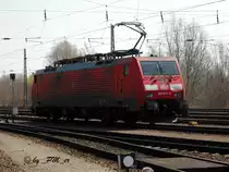189 006-0 in Brandenburg G�terbahnhof am 1.4.2009 in einem eher unsauberen Zustand